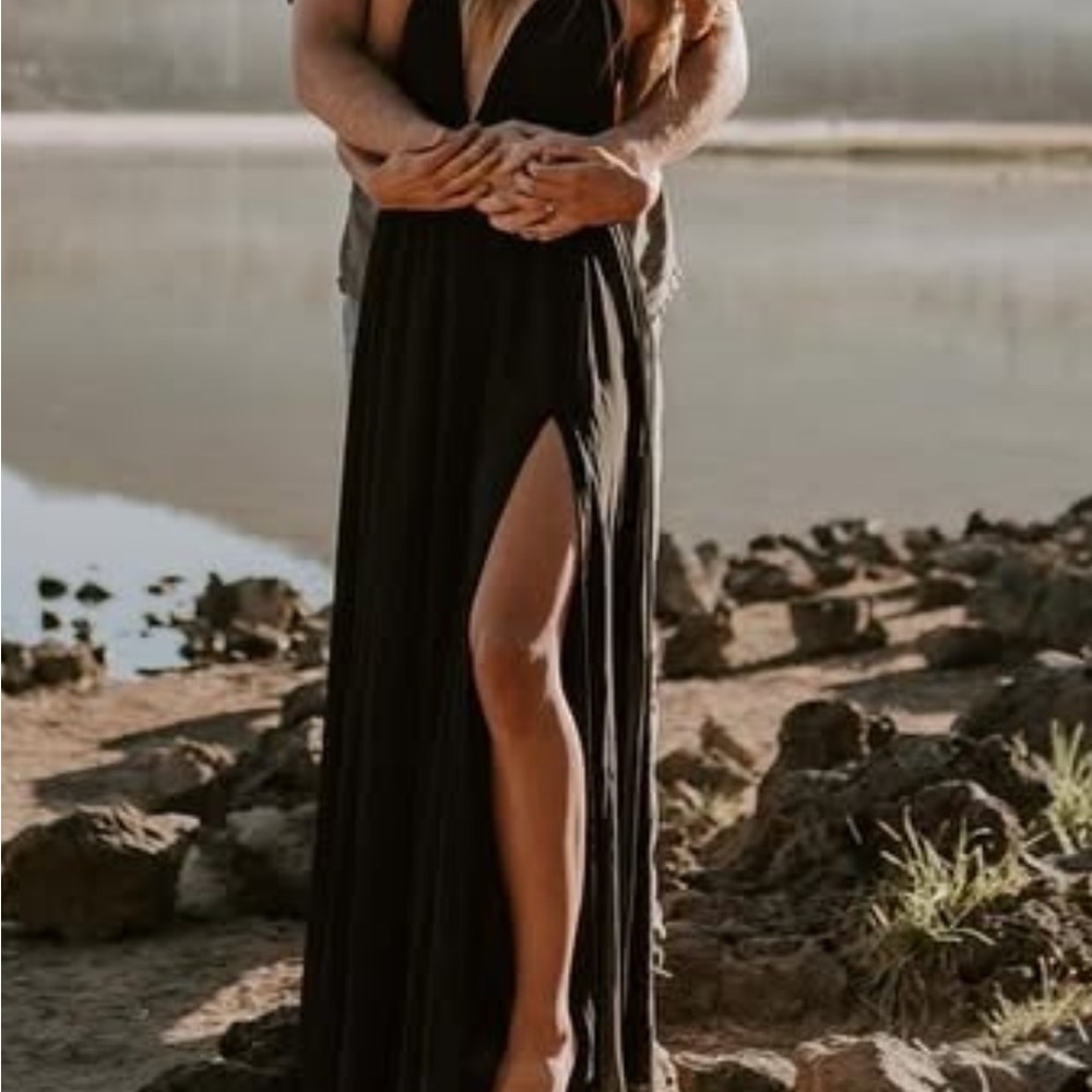 Showpo Elegant Black Maxi Dress with Slit